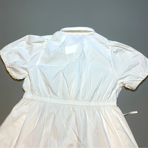 J. Crew Collared Puff Sleeve Shirt Dress White Cotton US 12 NWT - Picture 14 of 14
